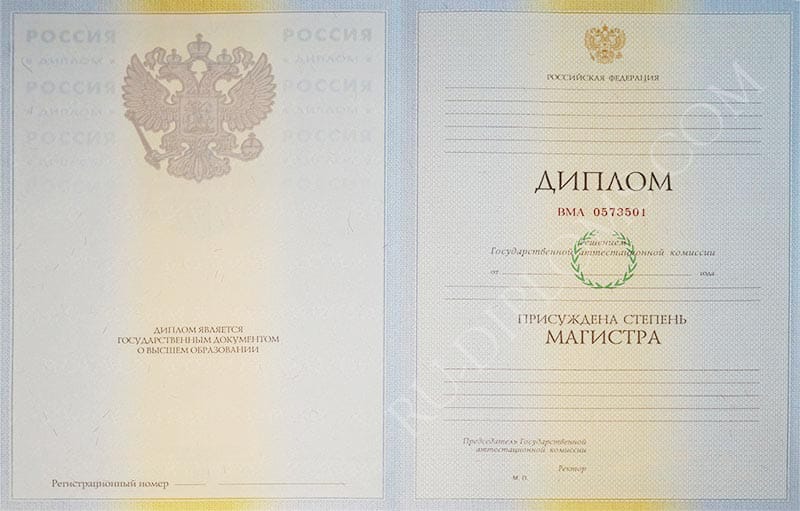 Диплом магистра  2004-2009 год 